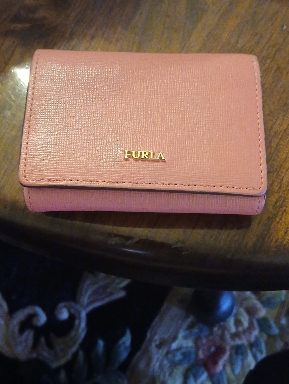 Furla Blush Pink Saffiano Leather Small Wallet EUC